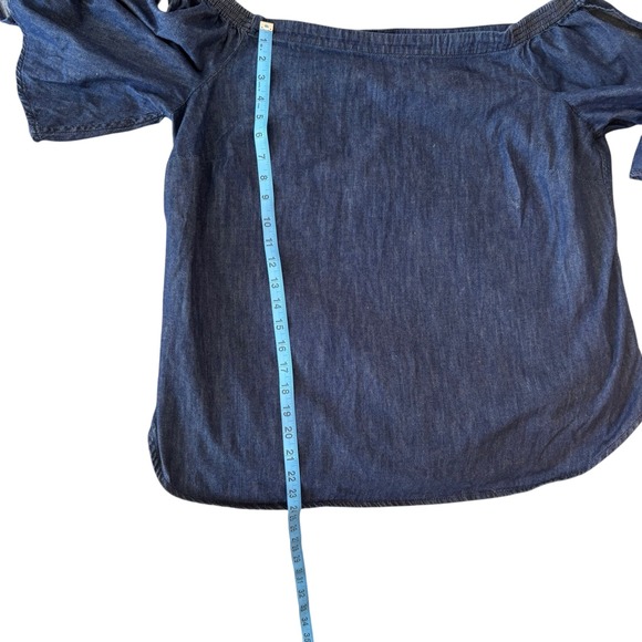 Lauren Ralph Lauren off the shoulder tie‎ denim shirt. 1X. EUC - Picture 7 of 7